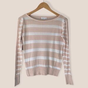 Calvin Klein Striped Shoulder Slit Top